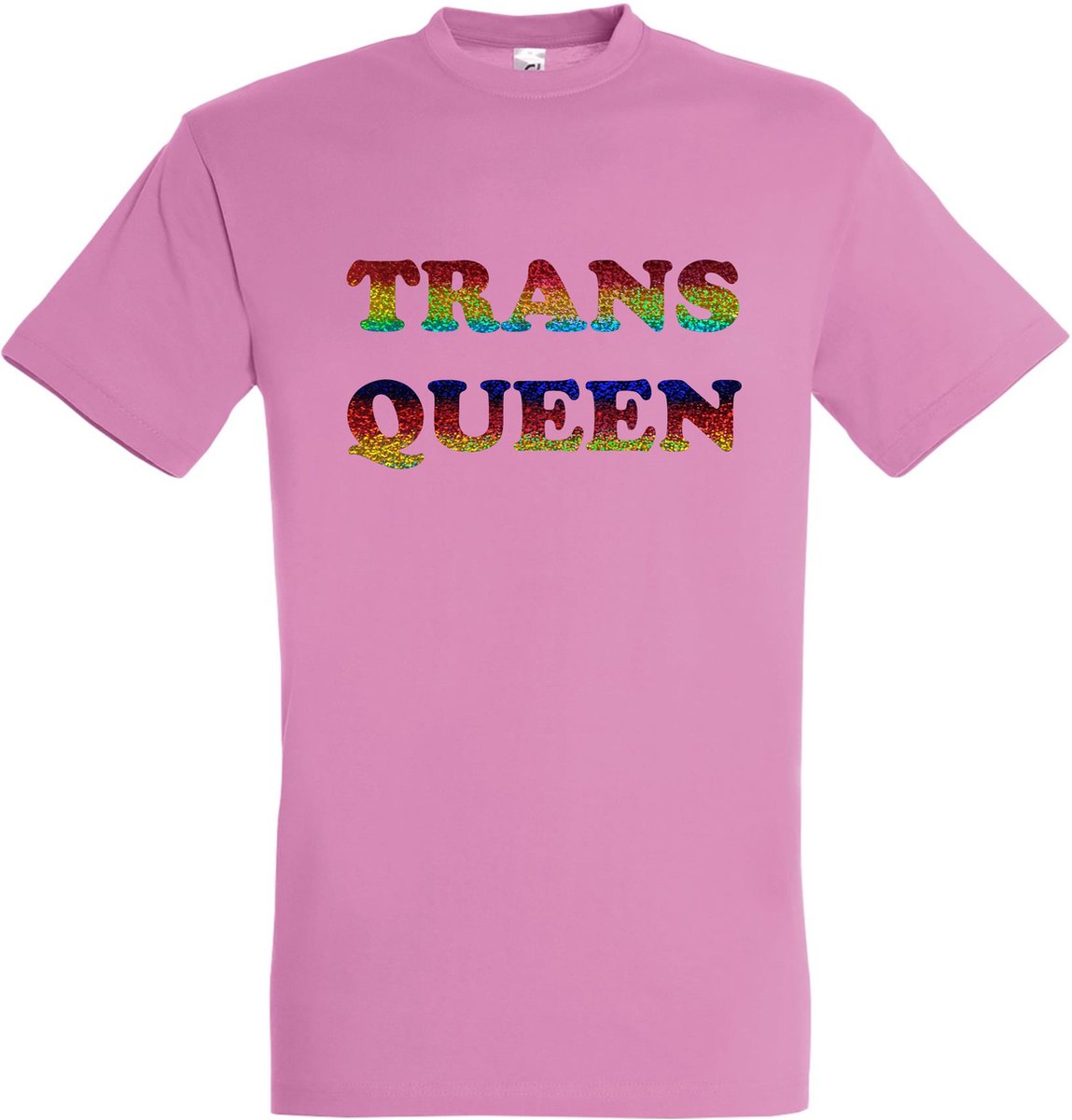 T-shirt Transqueen | Regenboog vlag | Gay pride kleding | Pride shirt | Roze | maat S